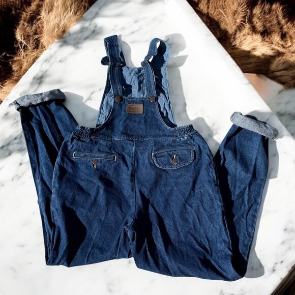 L.L.Bean Vintage 90s Jean Overalls Women's Size 10 Made in USA Cotton - Picture 1 of 12